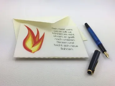 Teelicht-Karte Flamme Dein Geist weht wo er will