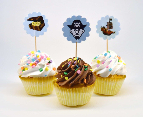 QFEHTHSK Pack of 37 Pirate Cake Toppers, Happy Birthday Cake Toppers QFEHTHSK Pack of 37 Pirate Cake Toppers, Happy Birthday Cake Toppers